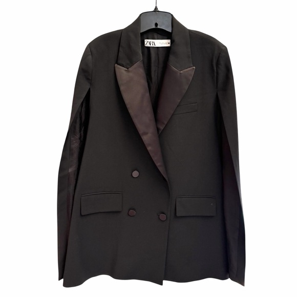 ZARA | Wool Blend Cape Style Blazer - Picture 2 of 7